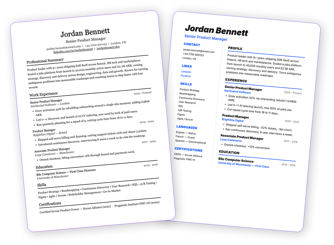 CV templates